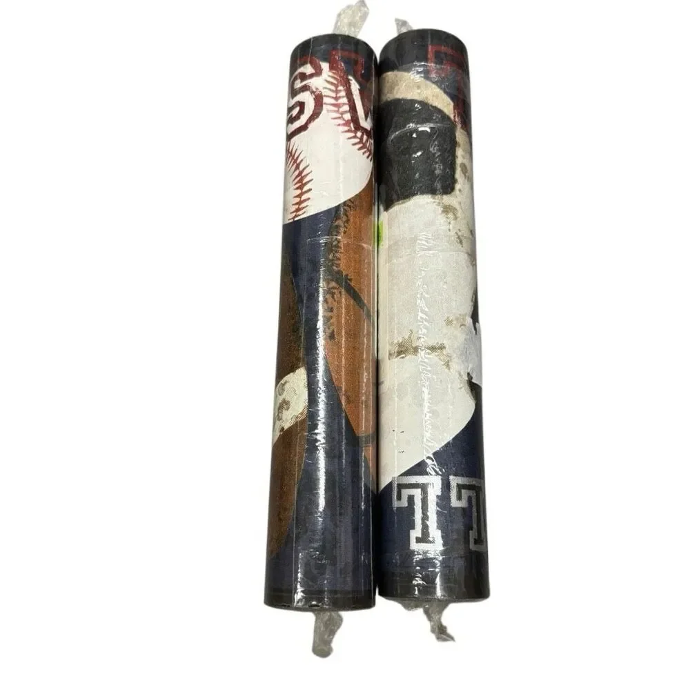 York Wallcoverings Candice Olson Kids Vintage Sports Border CK7623B New Lot of 2